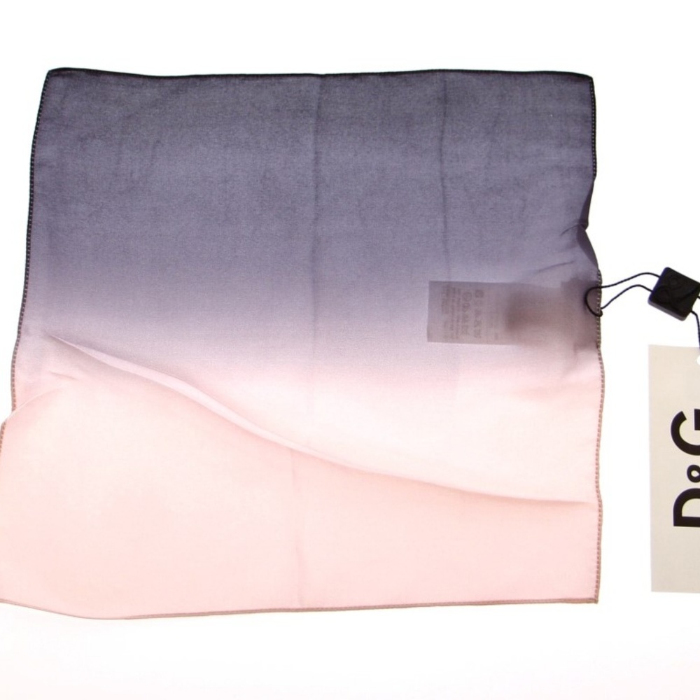 NWT Dolce & Gabbana Silk Pocket Square Pink & Blue